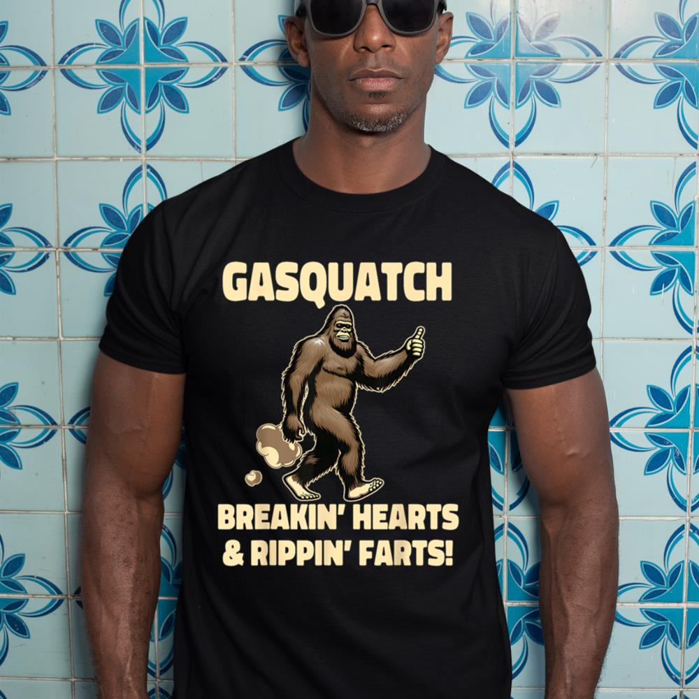 Farting Bigfoot Breaking Hearts And Ripping Farts Sasquatch T-Shirt