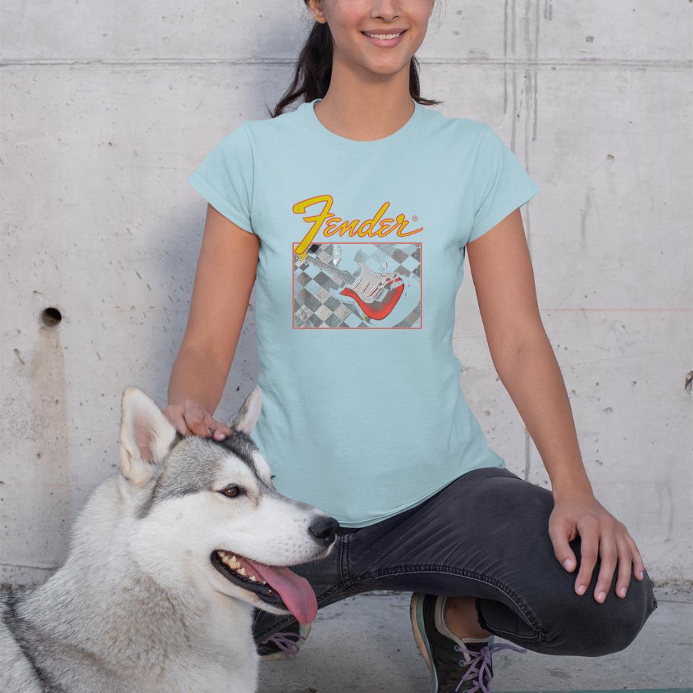 Fender Retro Vintage Guitar Checkered T-Shirt