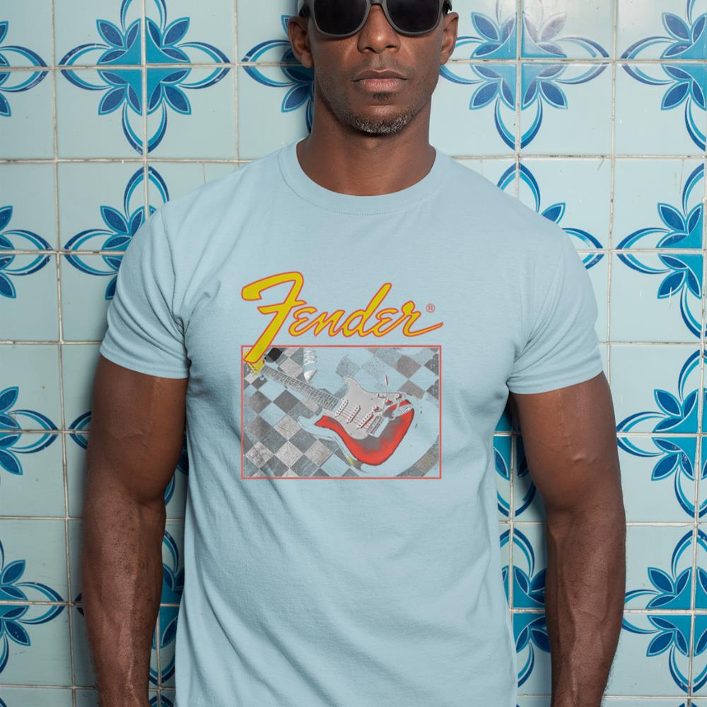 Fender Retro Vintage Guitar Checkered T-Shirt