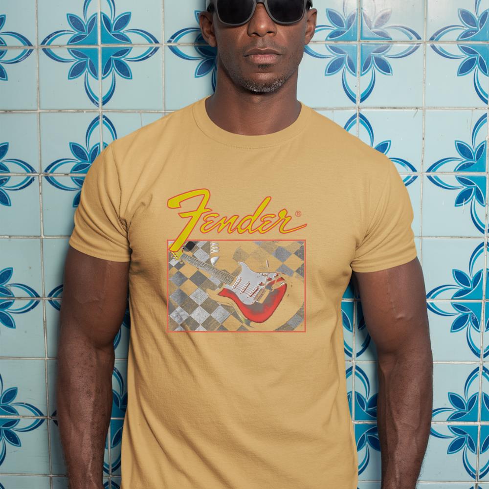 Fender Retro Vintage Guitar Checkered T-Shirt