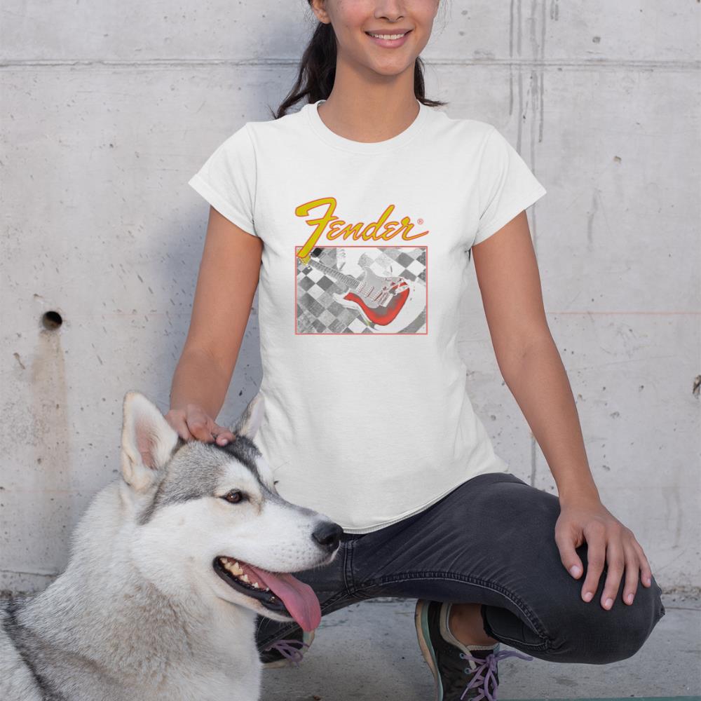 Fender Retro Vintage Guitar Checkered T-Shirt
