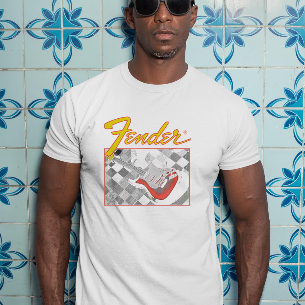 Fender Retro Vintage Guitar Checkered T-Shirt