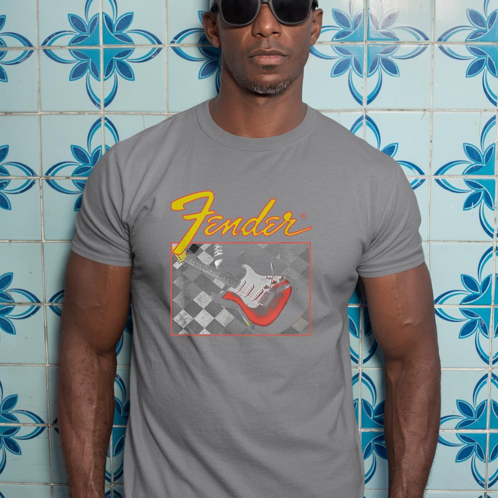 Fender Retro Vintage Guitar Checkered T-Shirt