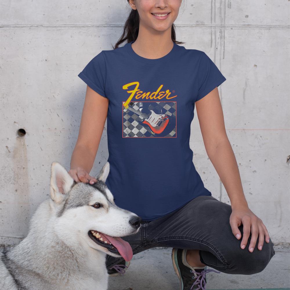Fender Retro Vintage Guitar Checkered T-Shirt