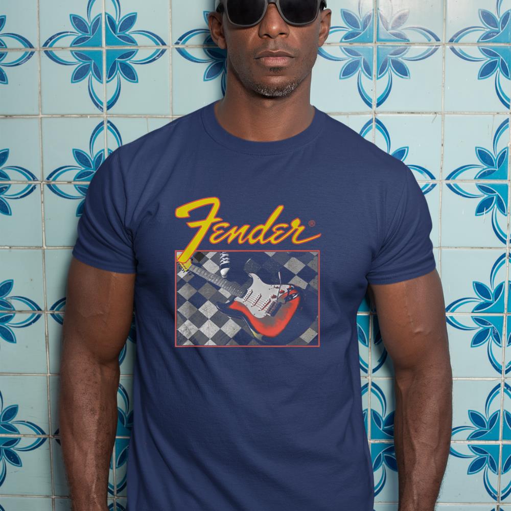 Fender Retro Vintage Guitar Checkered T-Shirt