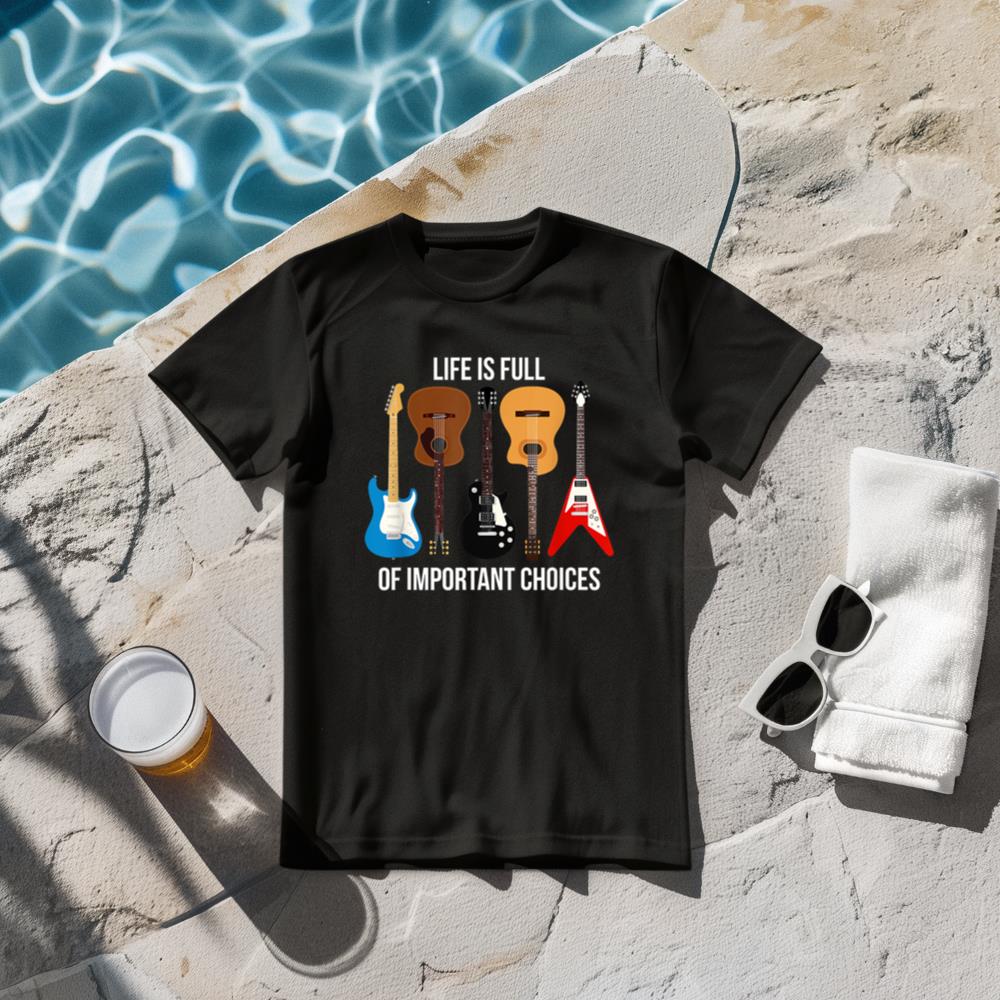 Funny Guitar Player T-Shirt - Rock Guitar Design Apparel T-Shirt