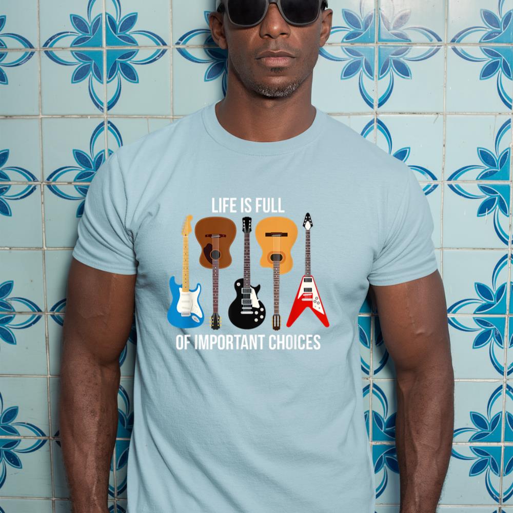 Funny Guitar Player T-Shirt - Rock Guitar Design Apparel T-Shirt