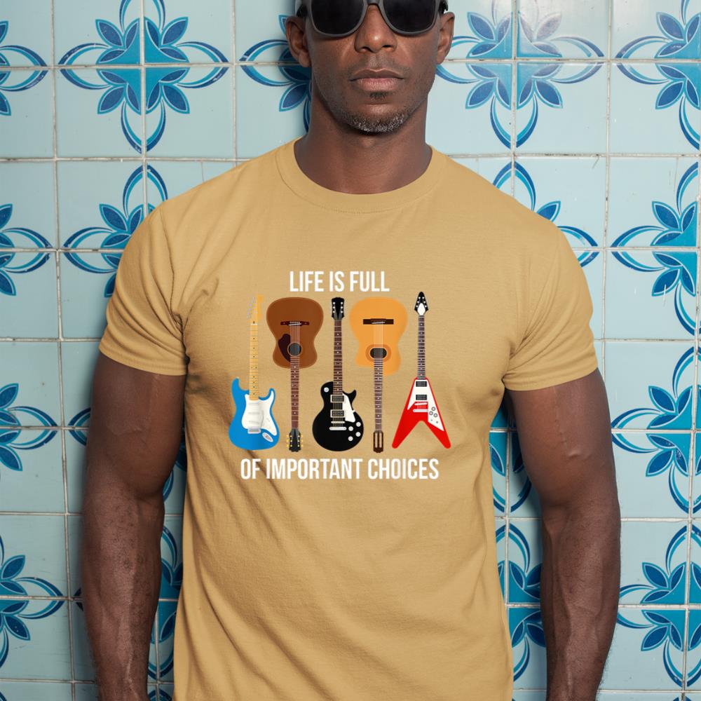 Funny Guitar Player T-Shirt - Rock Guitar Design Apparel T-Shirt