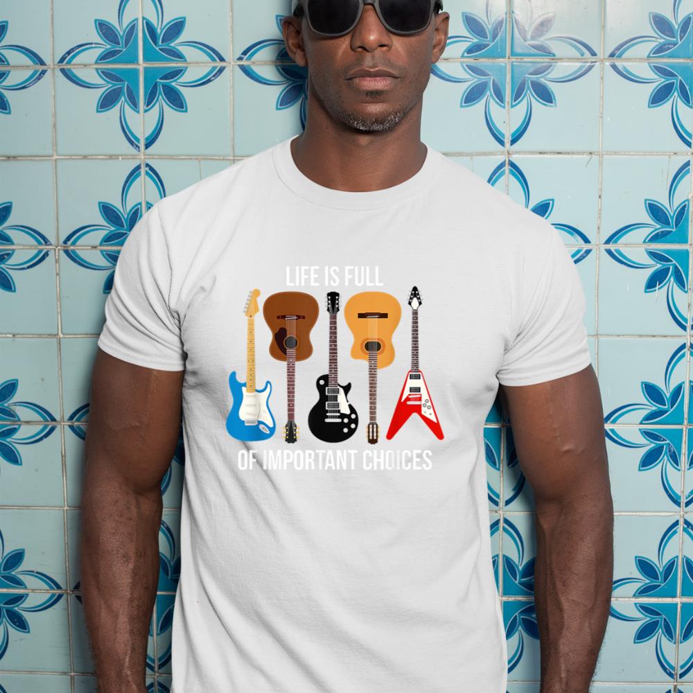 Funny Guitar Player T-Shirt - Rock Guitar Design Apparel T-Shirt