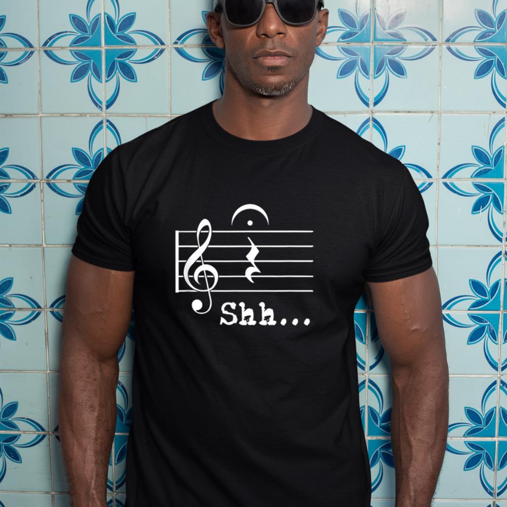 Funny Music Note Gifts Musician - Shh Quarter Rest Fermata T-Shirt