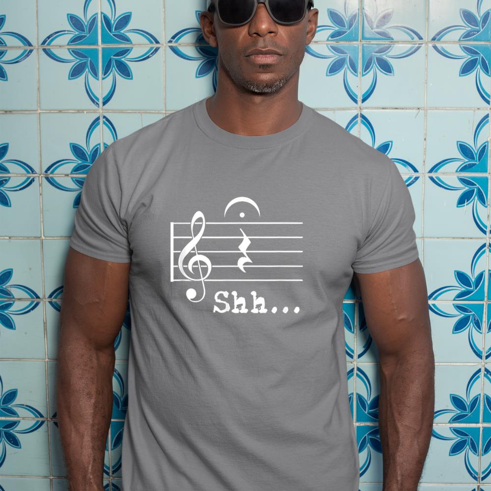 Funny Music Note Gifts Musician - Shh Quarter Rest Fermata T-Shirt