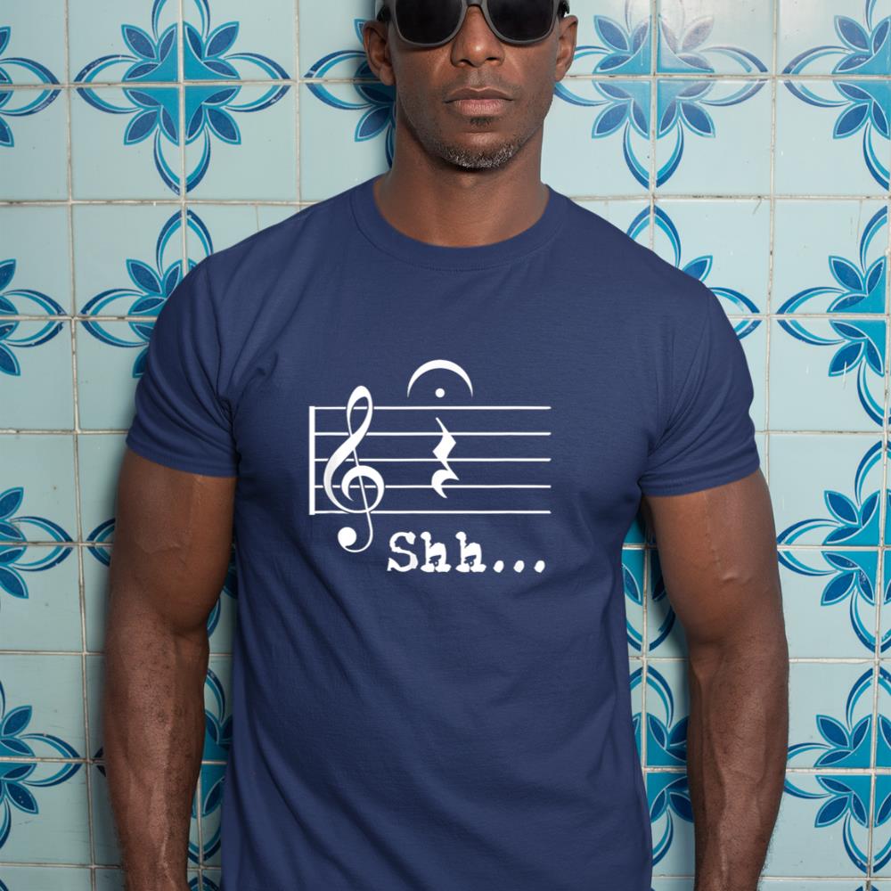 Funny Music Note Gifts Musician - Shh Quarter Rest Fermata T-Shirt