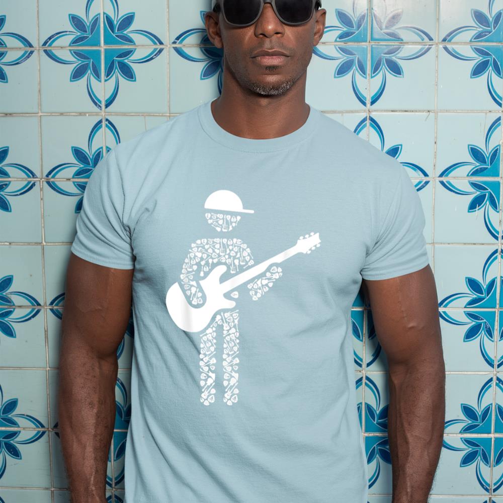 Guitarist Collage Silhouette Guitar Player Shirt  Guitar T-Shirt