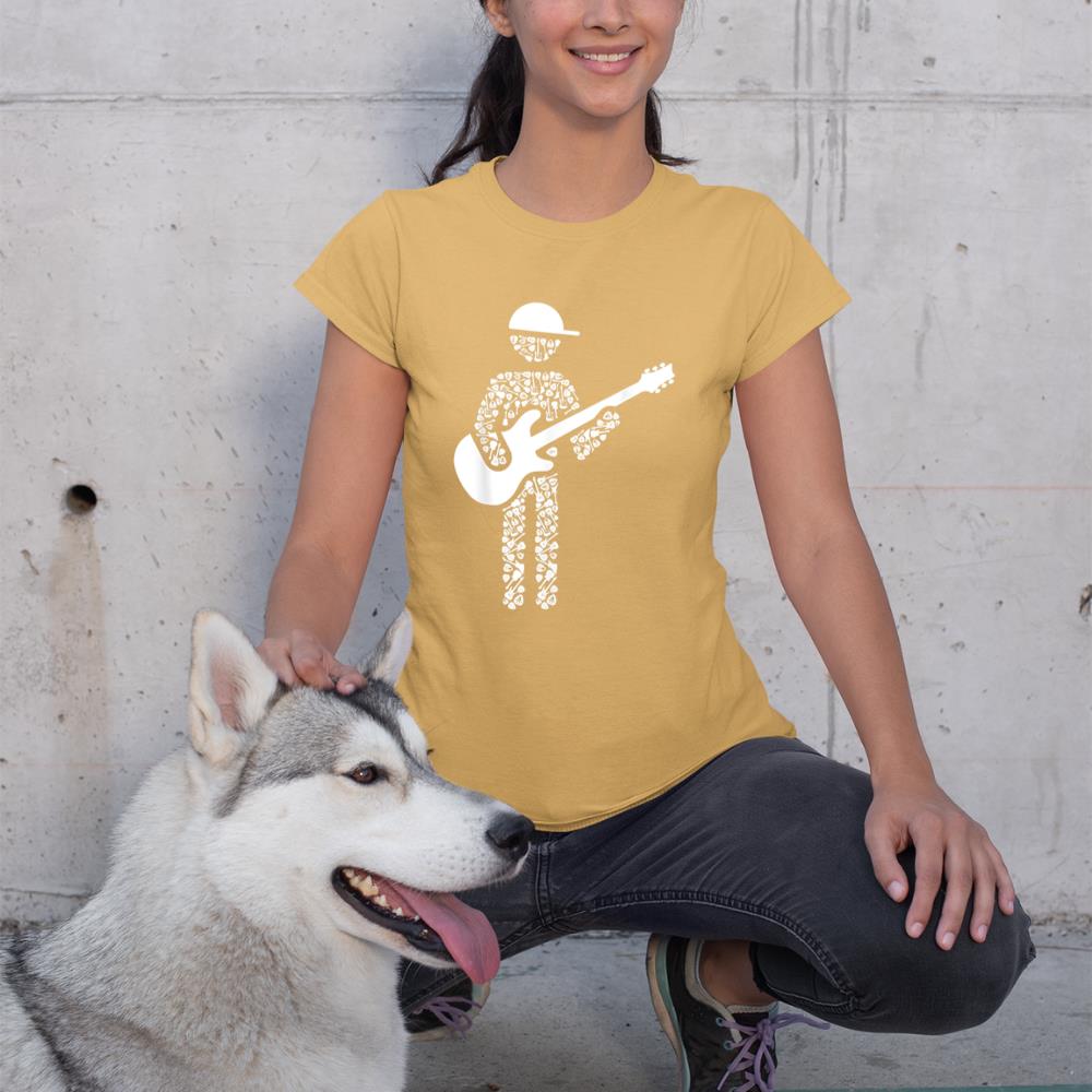 Guitarist Collage Silhouette Guitar Player Shirt  Guitar T-Shirt