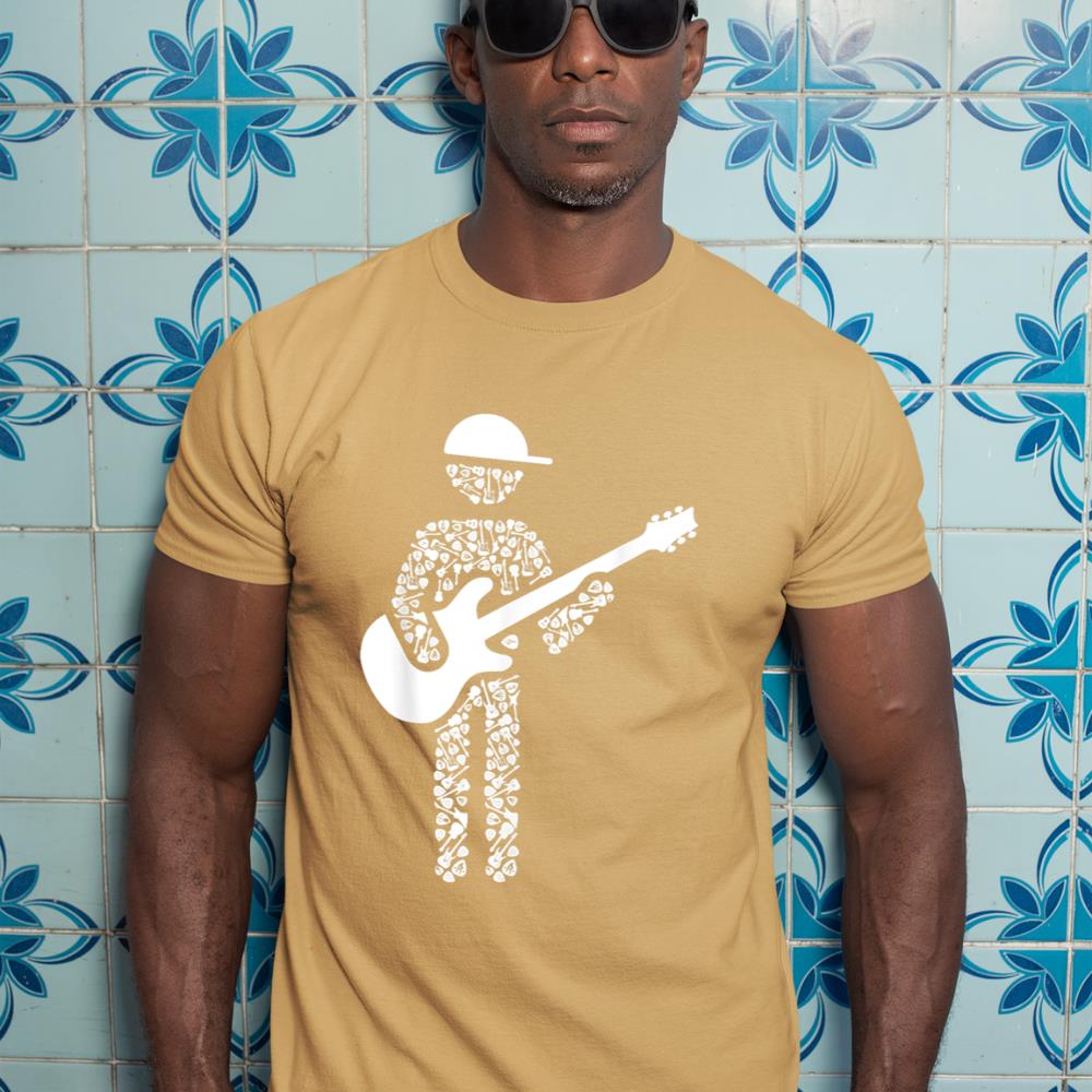 Guitarist Collage Silhouette Guitar Player Shirt  Guitar T-Shirt