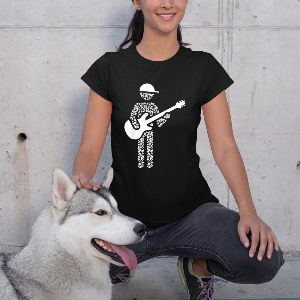 Guitarist Collage Silhouette Guitar Player Shirt  Guitar T-Shirt