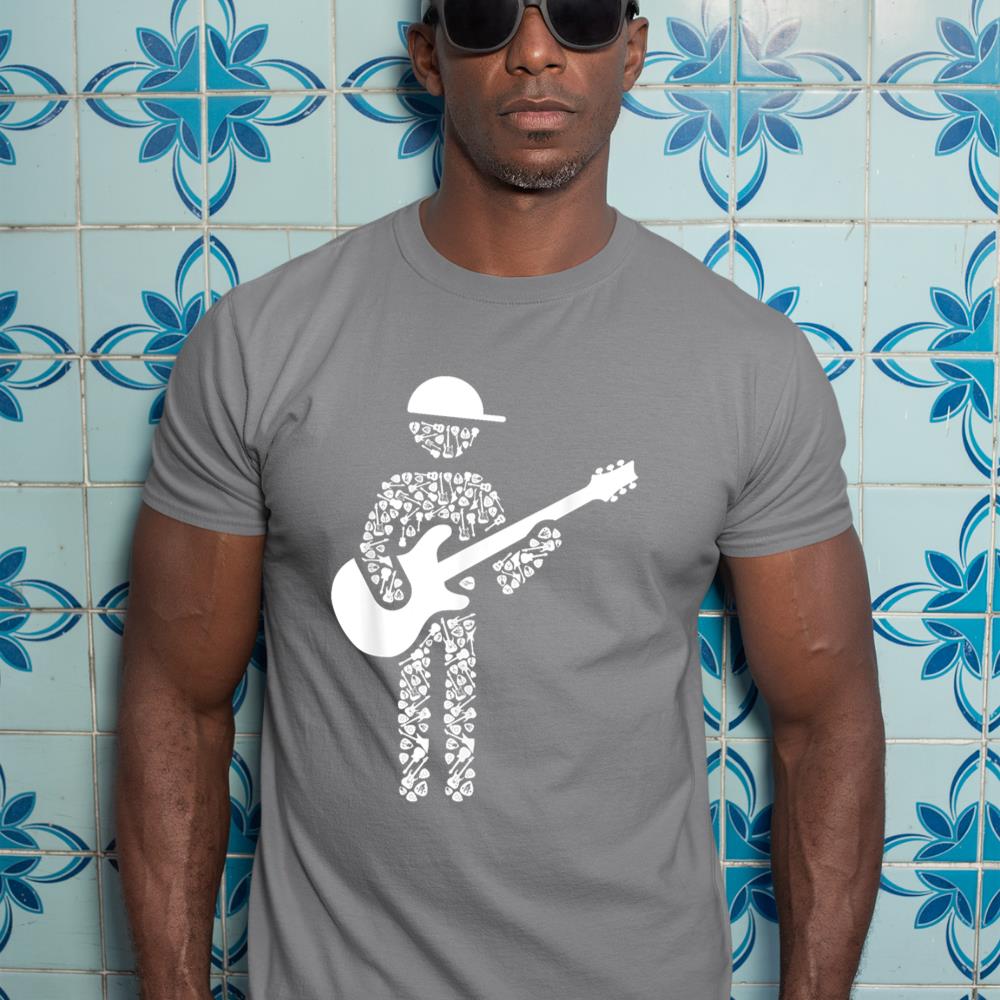 Guitarist Collage Silhouette Guitar Player Shirt  Guitar T-Shirt