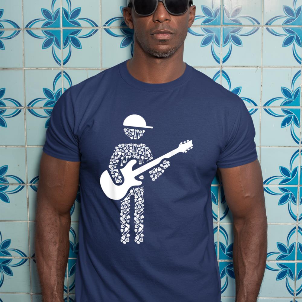 Guitarist Collage Silhouette Guitar Player Shirt  Guitar T-Shirt