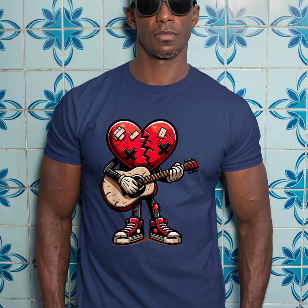 Guitarist Heart - Guitar, Heartbreak, Heart broken Emo T-Shirt