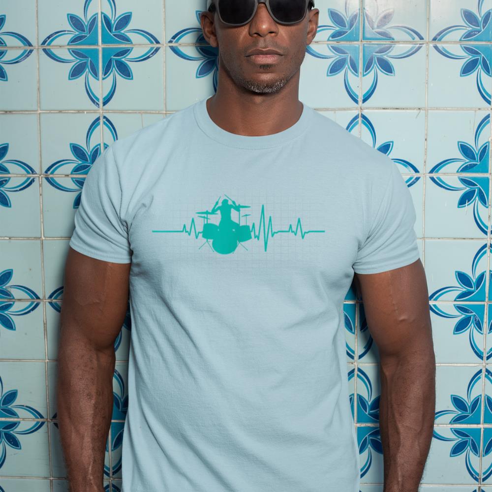 Heartbeat Drums T-Shirt for Drummer T-Shirt