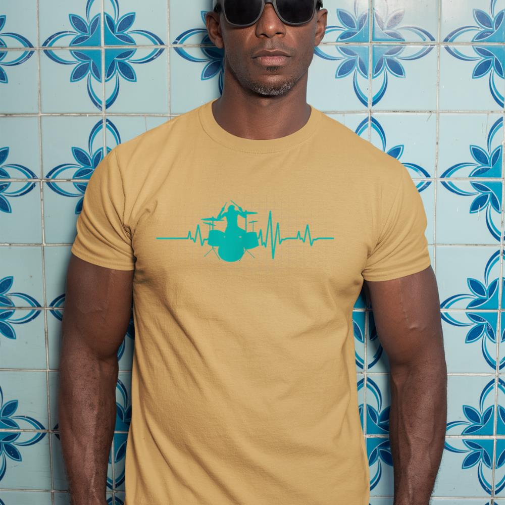Heartbeat Drums T-Shirt for Drummer T-Shirt