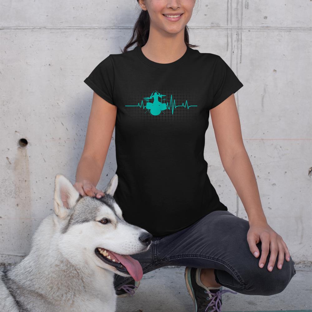Heartbeat Drums T-Shirt for Drummer T-Shirt