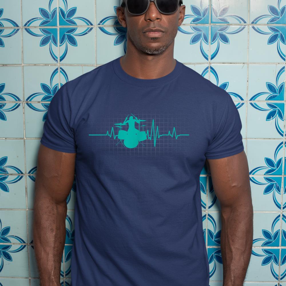 Heartbeat Drums T-Shirt for Drummer T-Shirt