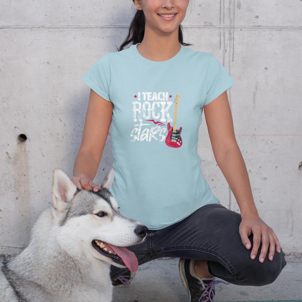 I Teach Rock Stars Funny Music Teacher Guitar Player T-Shirt