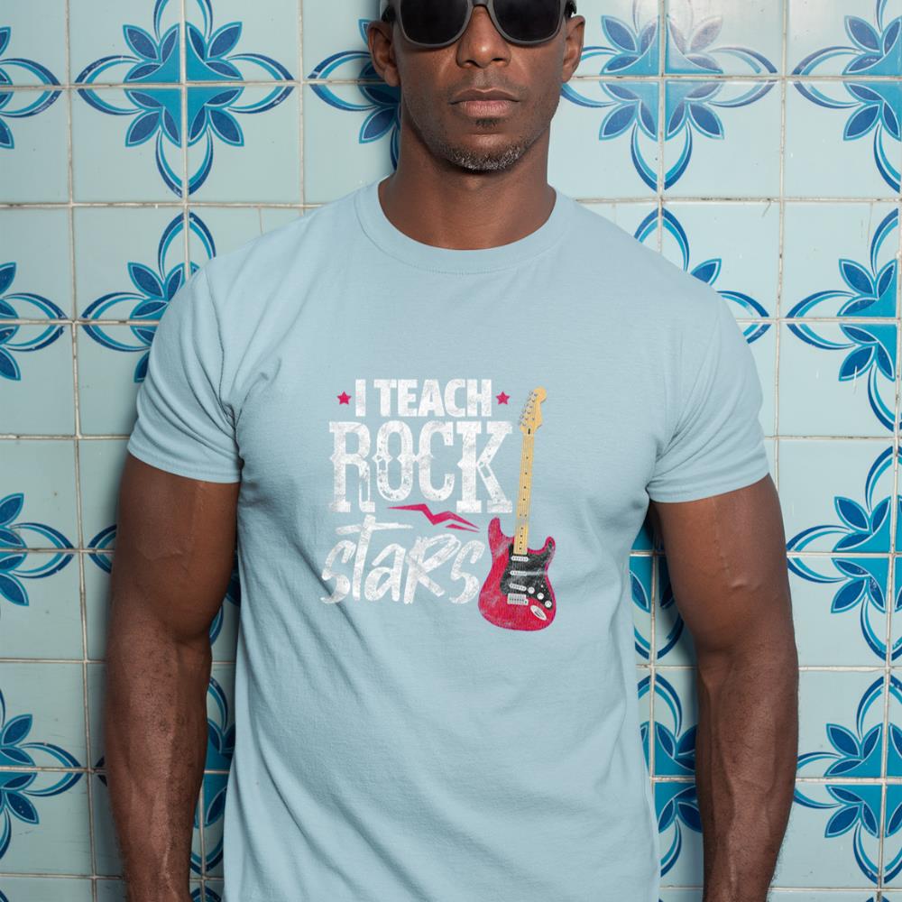 I Teach Rock Stars Funny Music Teacher Guitar Player T-Shirt