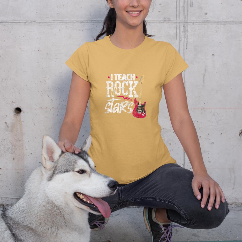 I Teach Rock Stars Funny Music Teacher Guitar Player T-Shirt