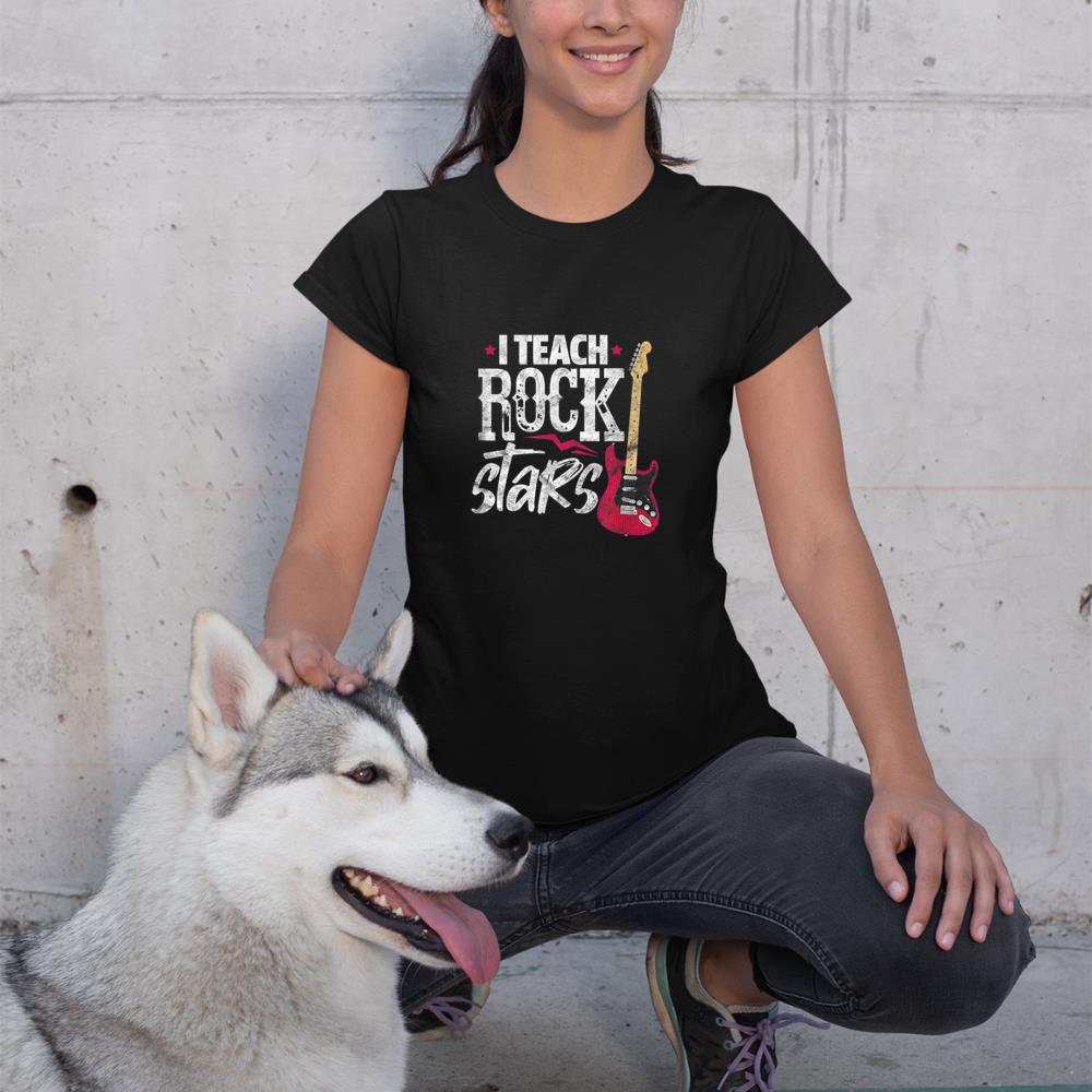 I Teach Rock Stars Funny Music Teacher Guitar Player T-Shirt