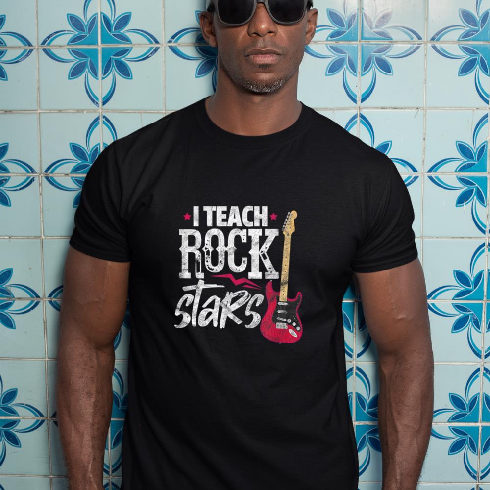 I Teach Rock Stars Funny Music Teacher Guitar Player T-Shirt