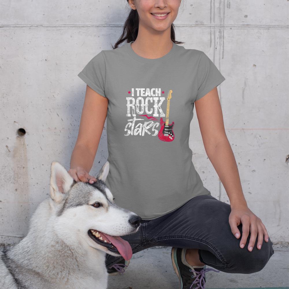 I Teach Rock Stars Funny Music Teacher Guitar Player T-Shirt
