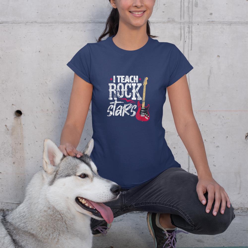 I Teach Rock Stars Funny Music Teacher Guitar Player T-Shirt