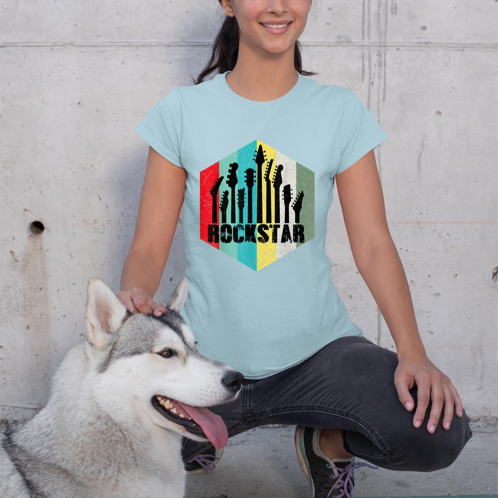 Kids Music Tshirt Rockstar Kids Tshirt Vintage Guitar Tshirt T-Shirt