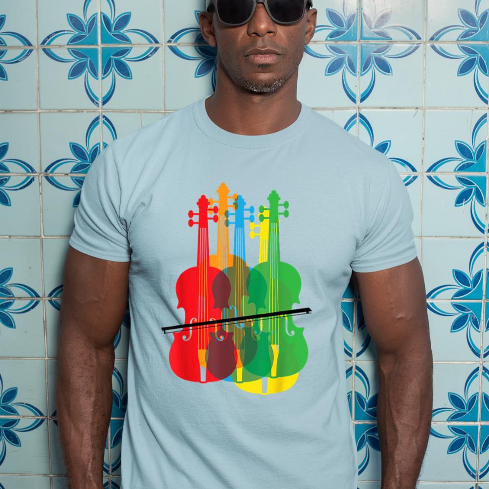 Multicolored Violins Birthday Gift For Musicians T-Shirt