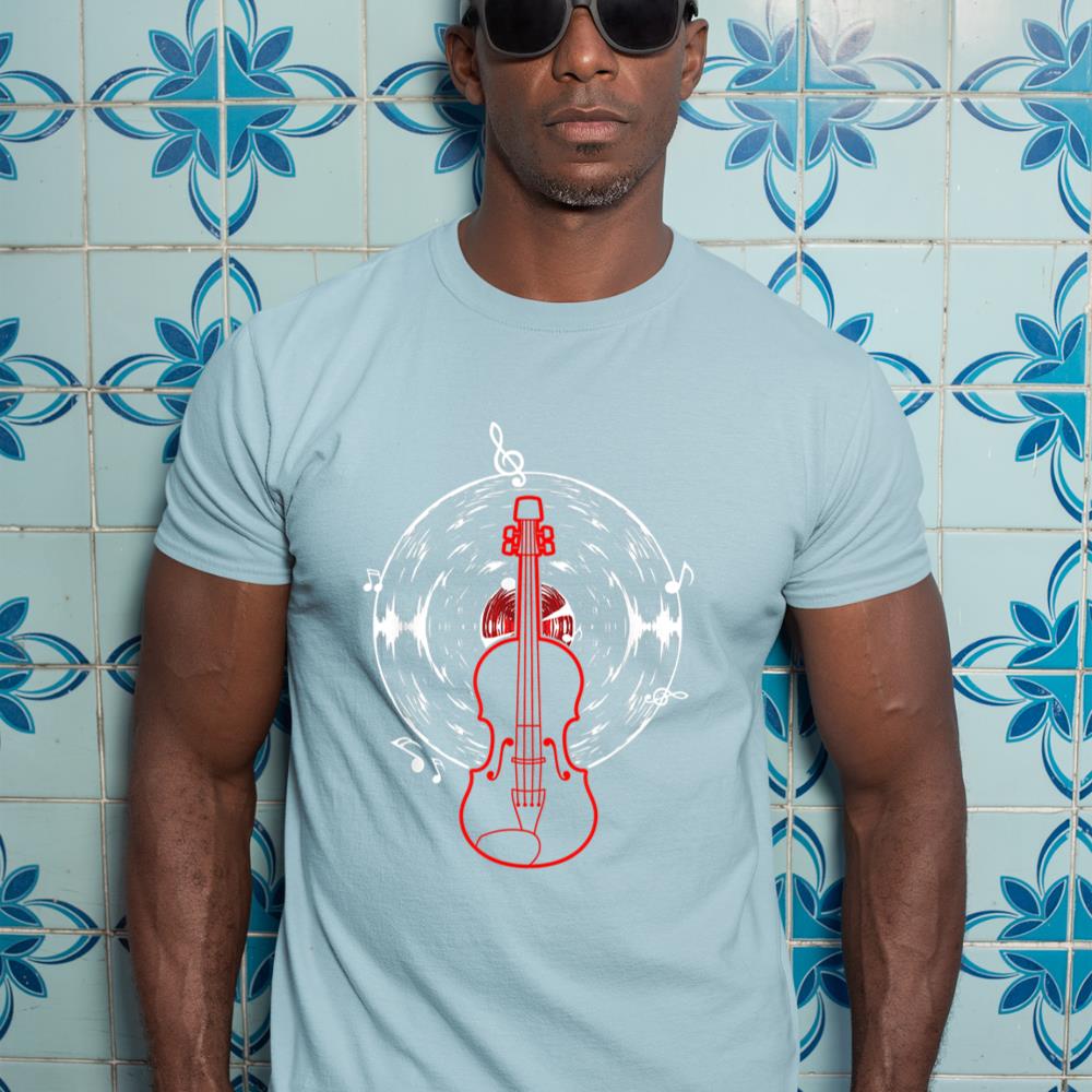 Music Notes Vinyl Violinist Gift Violin T-Shirt
