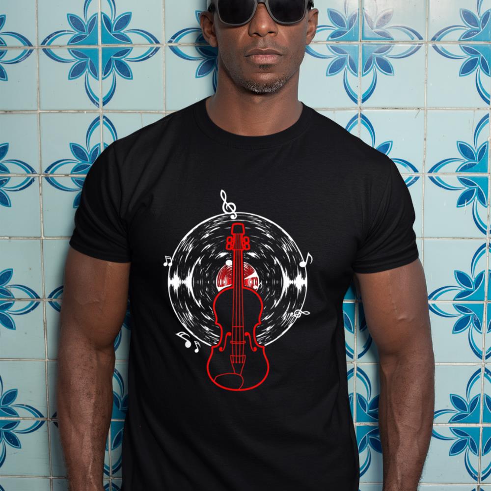 Music Notes Vinyl Violinist Gift Violin T-Shirt
