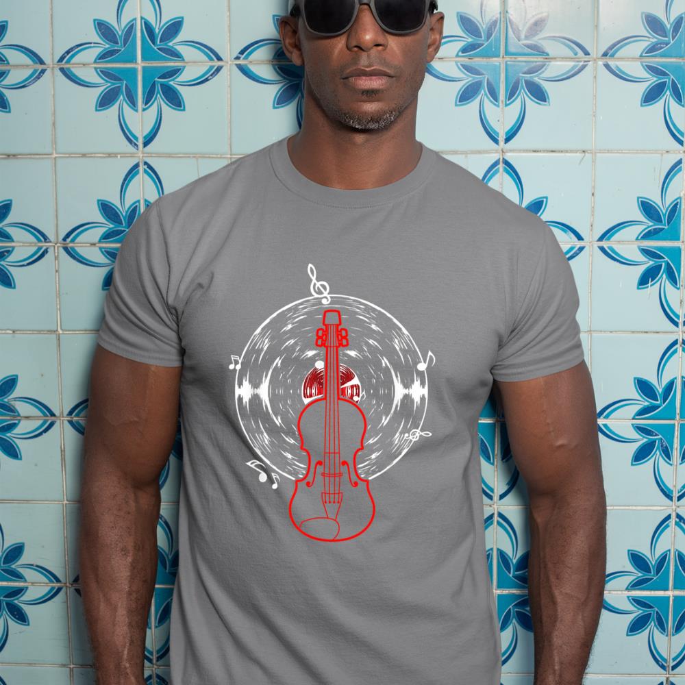 Music Notes Vinyl Violinist Gift Violin T-Shirt