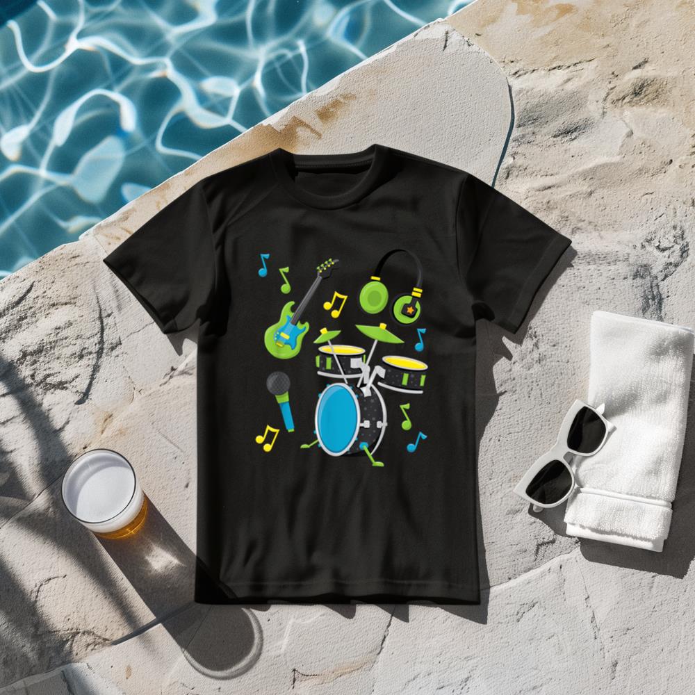 Musical Instruments Guitar Drums T-shirt For Toddlers T-Shirt