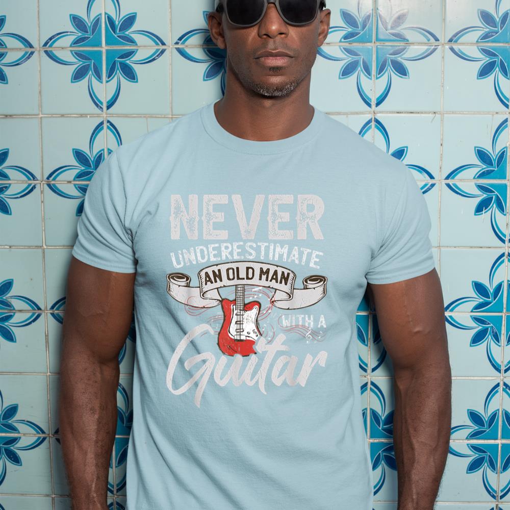 Never Underestimate An Old Man With A Guitar T-Shirt
