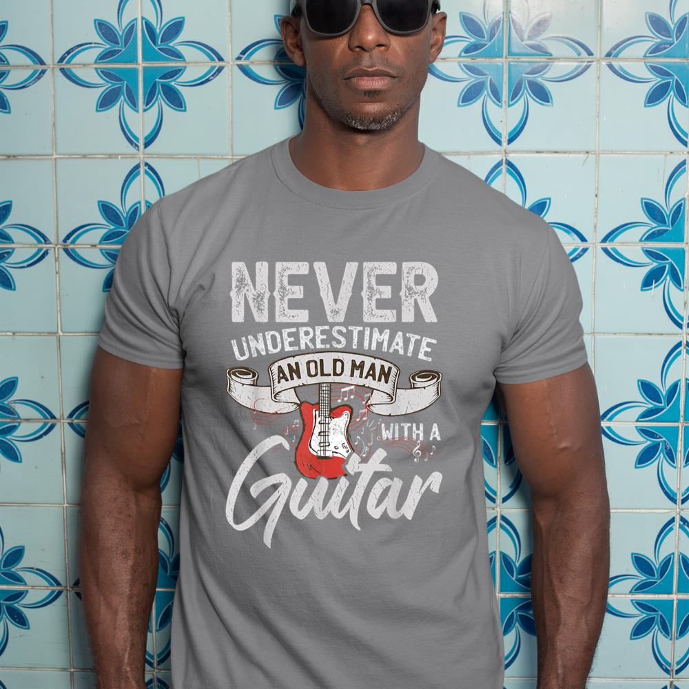 Never Underestimate An Old Man With A Guitar T-Shirt