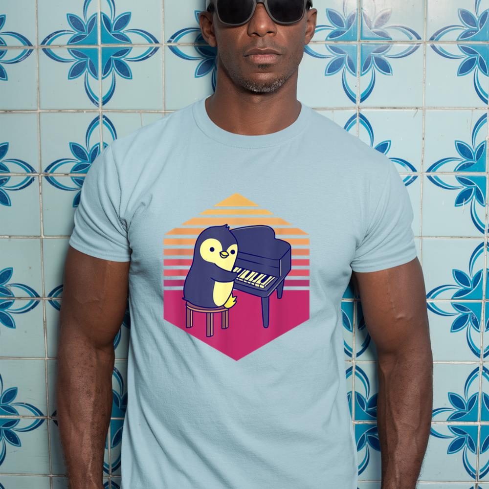 Penguin Playing Piano Vintage T-Shirt