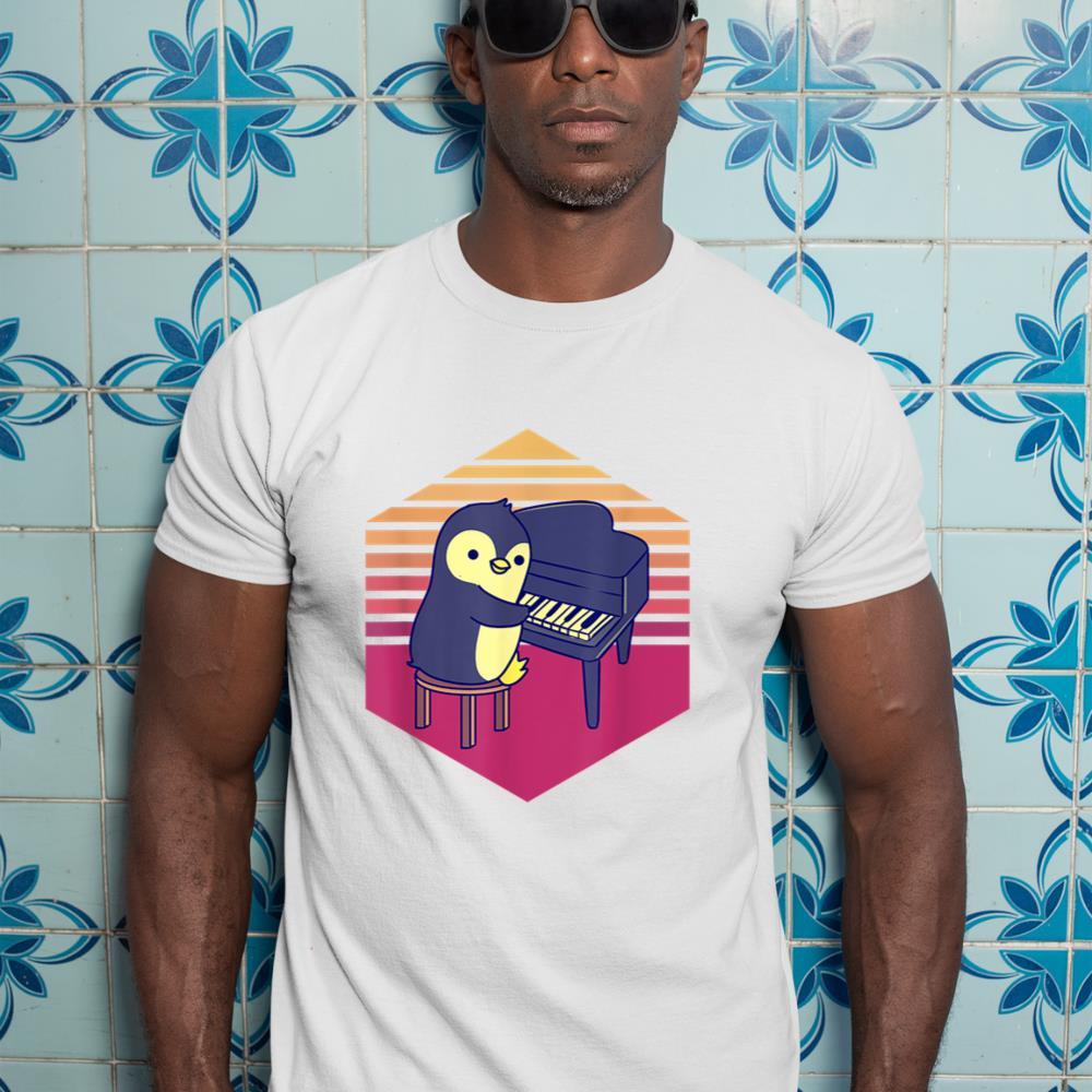 Penguin Playing Piano Vintage T-Shirt