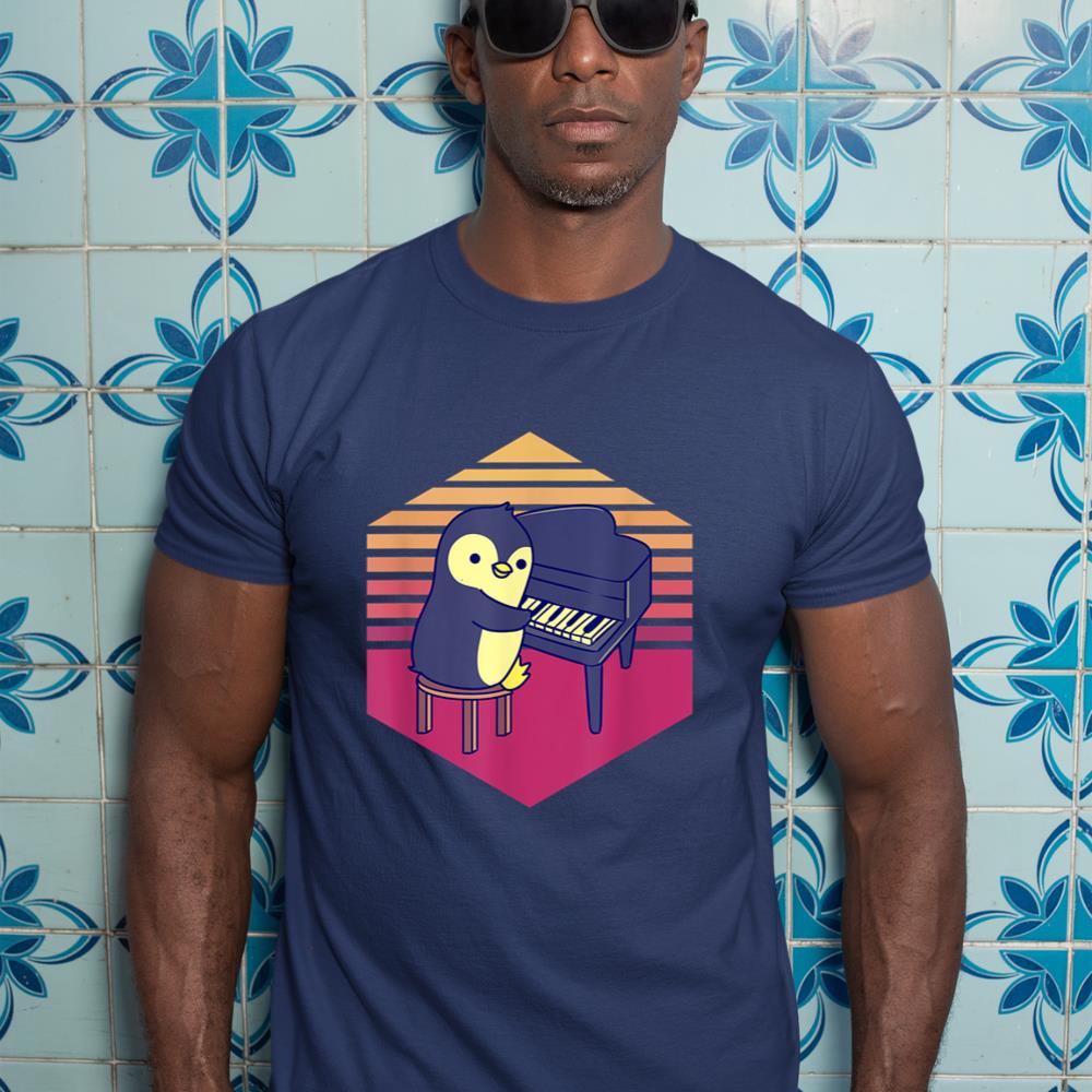 Penguin Playing Piano Vintage T-Shirt