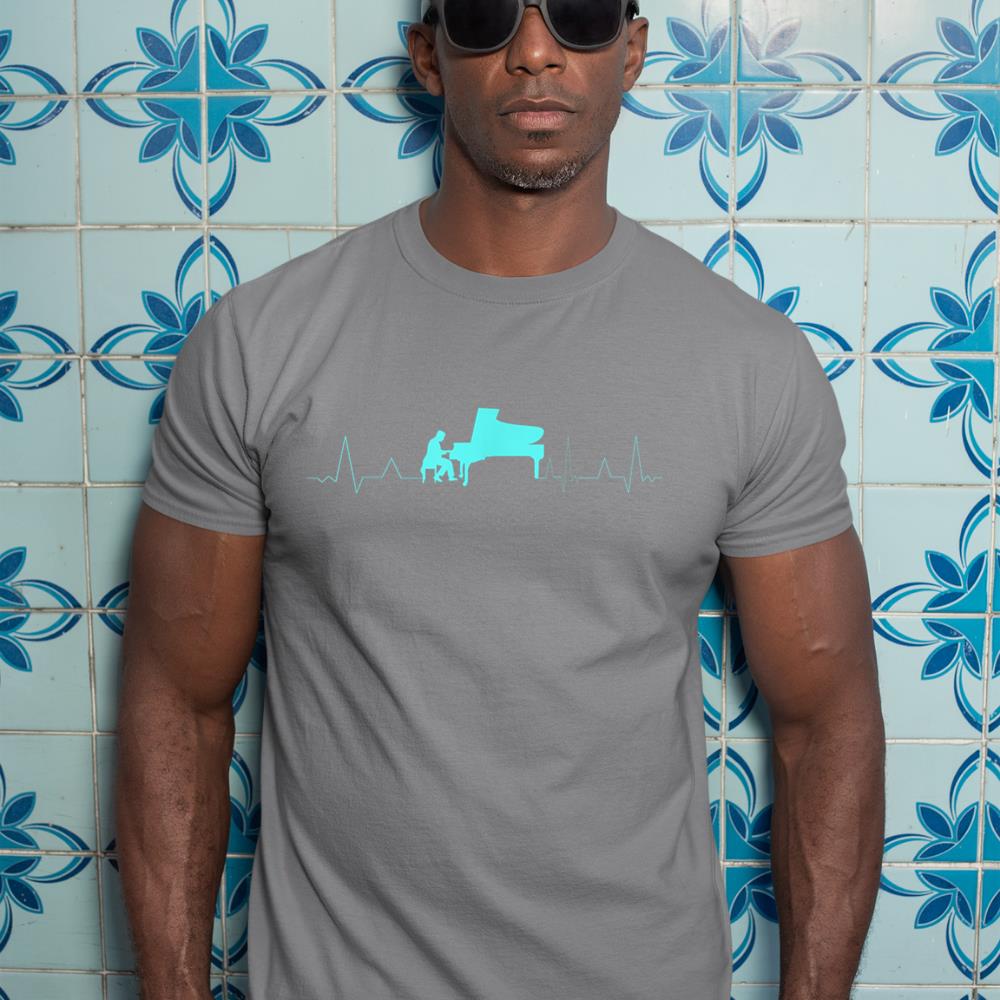 Pianist Piano Heartbeat Piano Wings Grand Piano T-Shirt