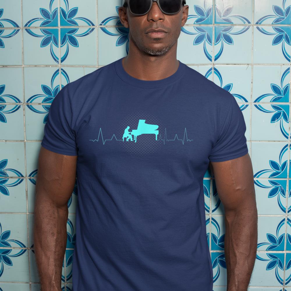 Pianist Piano Heartbeat Piano Wings Grand Piano T-Shirt