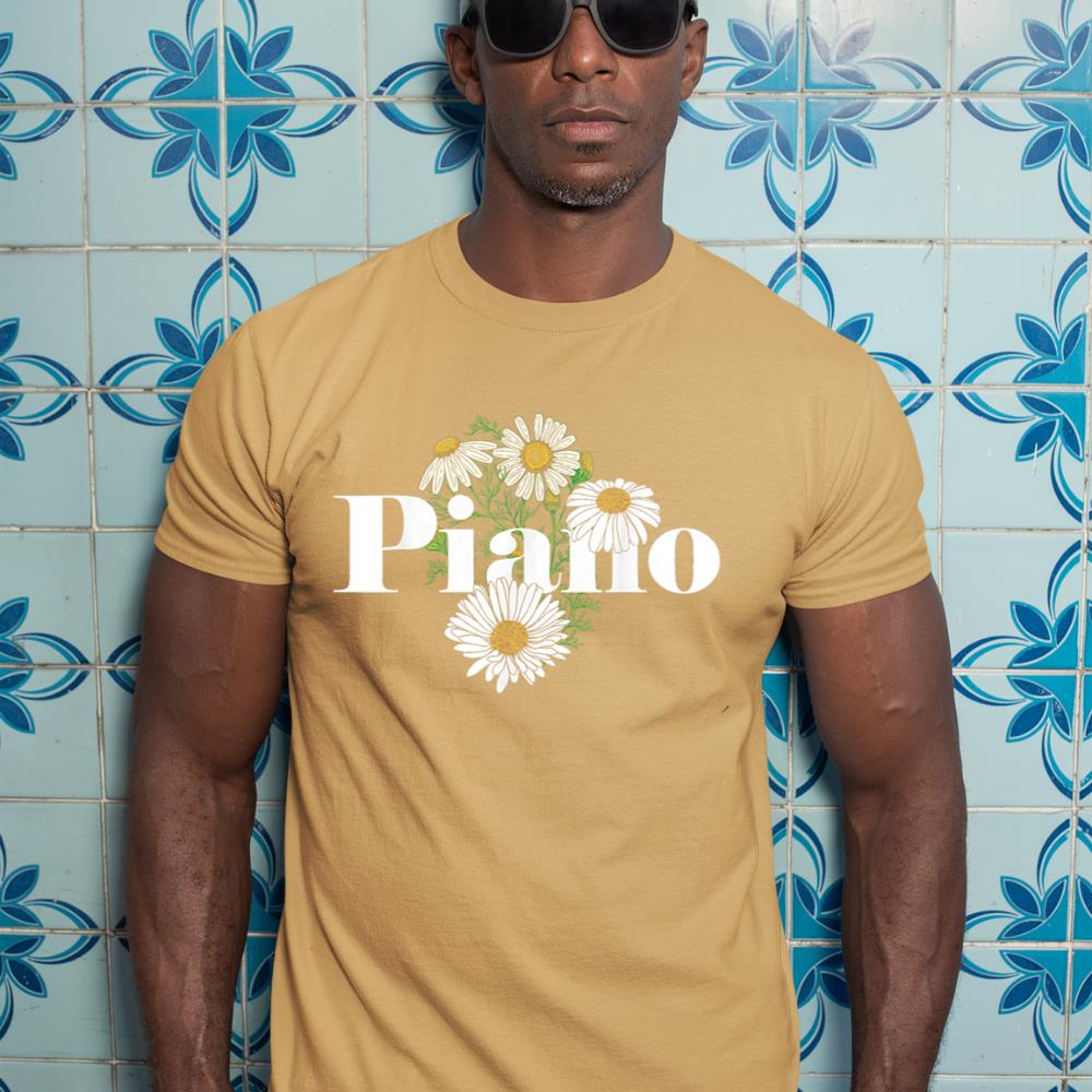 Piano Teacher Pianist Floral Flower Piano T-Shirt