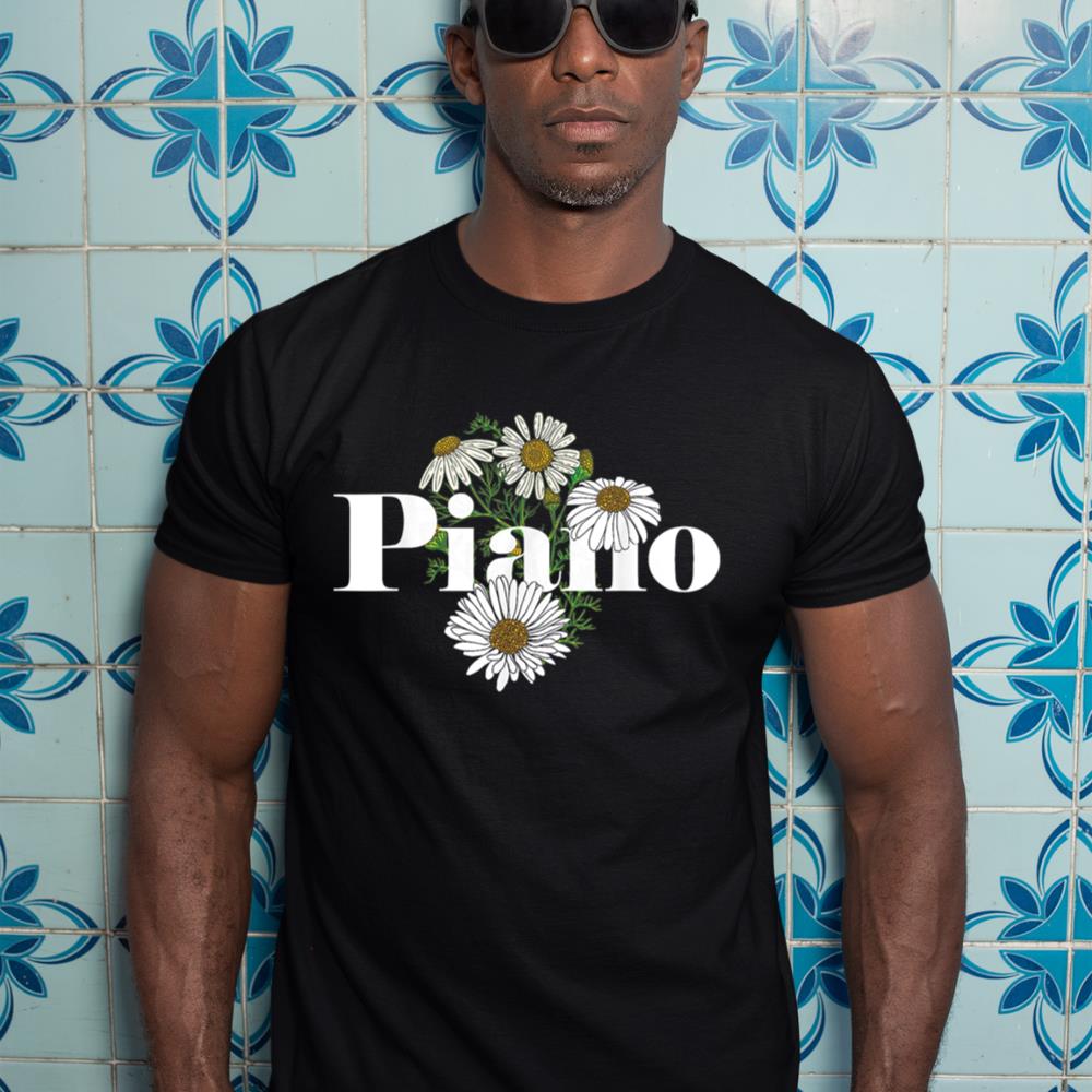 Piano Teacher Pianist Floral Flower Piano T-Shirt