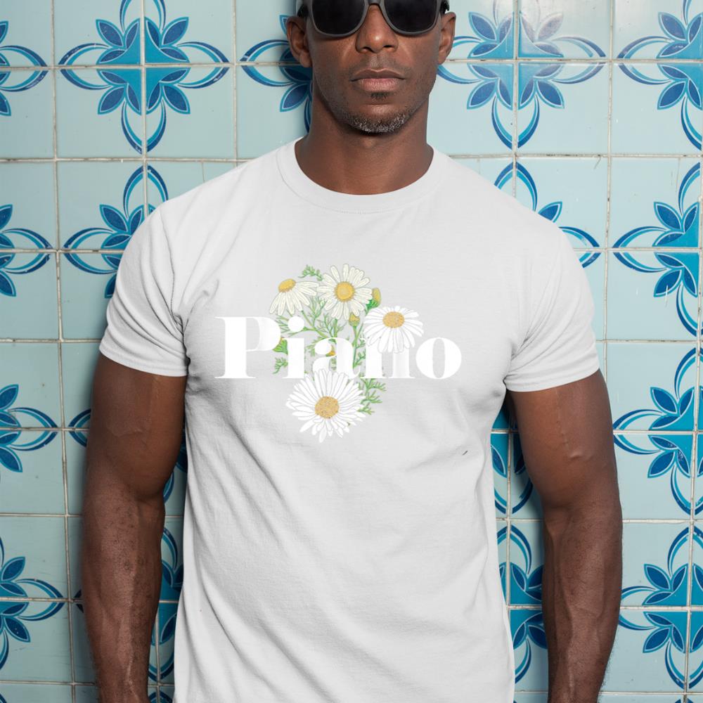 Piano Teacher Pianist Floral Flower Piano T-Shirt